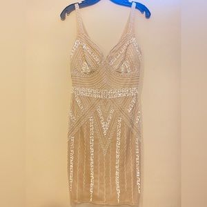 Marina beaded cocktail dress